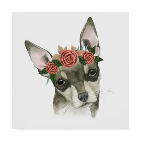 Grace Popp 'Flower Crown Pup Iii' Canvas Art,14x14